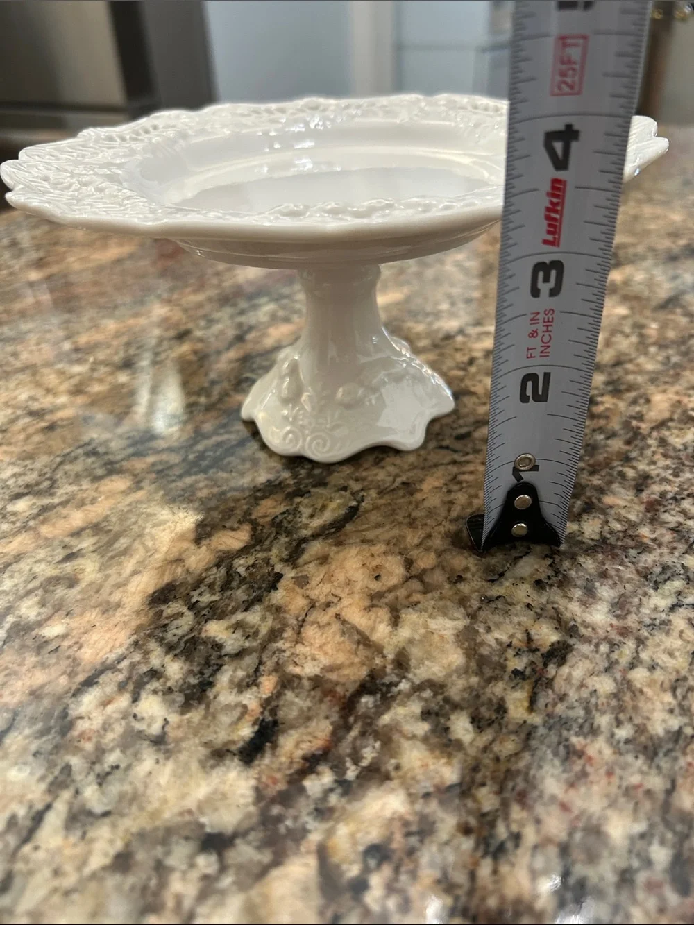 Grace’s Teaware 7” Victorian Lace Porcelain Pedestal Cake Stand